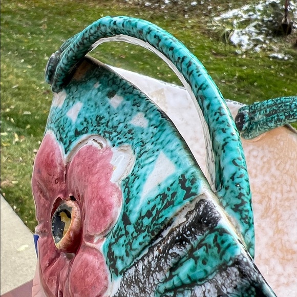 Vintage Bitossi Italian Fratelli Fanciullacci Floral Leaf Basket with Handles - Picture 9 of 16